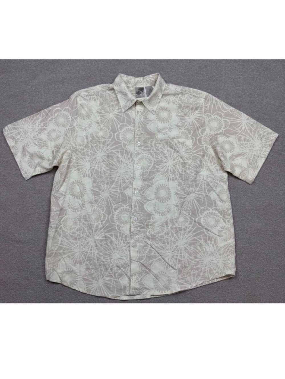 Ocean Pacific Shirt Mens Size XL Gray Button Down Short Sleeve Vintage OP Y2k